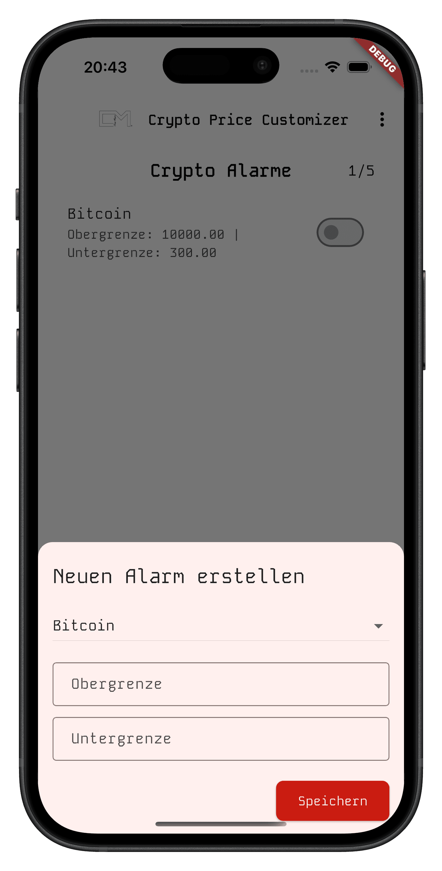 Neuen Crypto Alarm erstellen